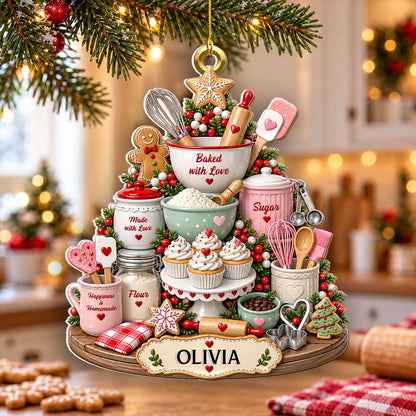 Sweet Memories Start In Kitchens - Personalized 3D White Acrylic Ornament