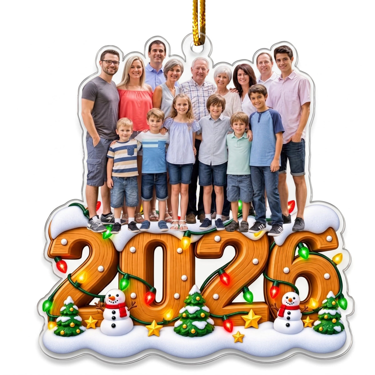 Custom Photo 2026, 2027 Family, Kids, Friends, Coworker - Personalized Ornament