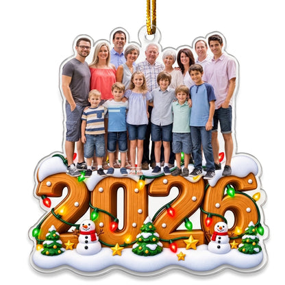 Custom Photo 2026, 2027 Family, Kids, Friends, Coworker - Personalized Ornament
