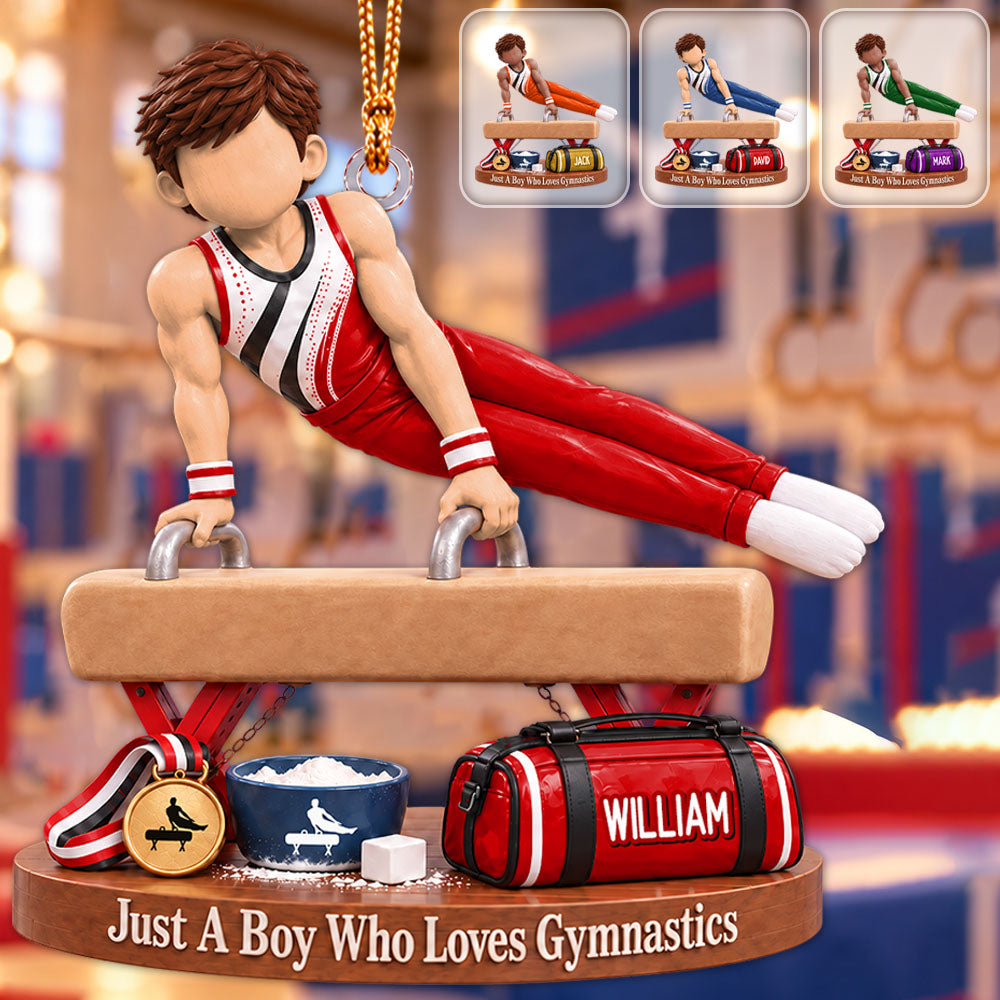 Just A Boy Who Loves Gymnastics - Personalized Gymnastics Ornament, Gift for Gymnast A2110