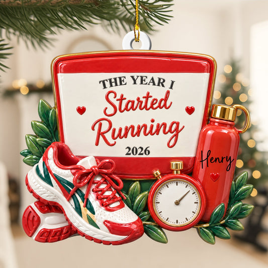 The Year I Started Running - Personalized Ornament