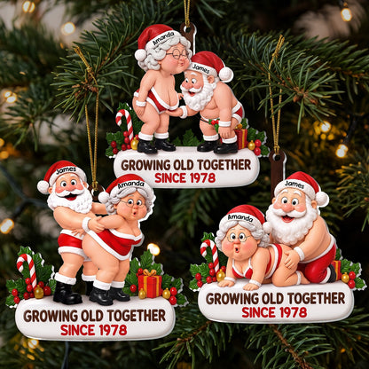 Santa Couple Goals Forever - Personalized 1-Layer Acrylic Ornament