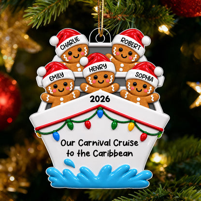 Couple Group Cruise Ship Vacation, Cruise Trip - Personalized Acrylic Ornament - Christmas Gift For Couple, Family, Friends, Group of Three, Four, Five, Six, Seven, Eight People Cruising