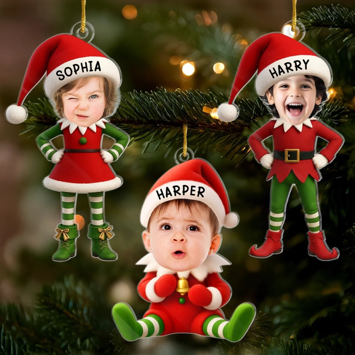 Custom Photo Acrylic Ornament - Personalized Christmas Birthday Gifts For Kids - Christmas Wonder In Tiny Hands