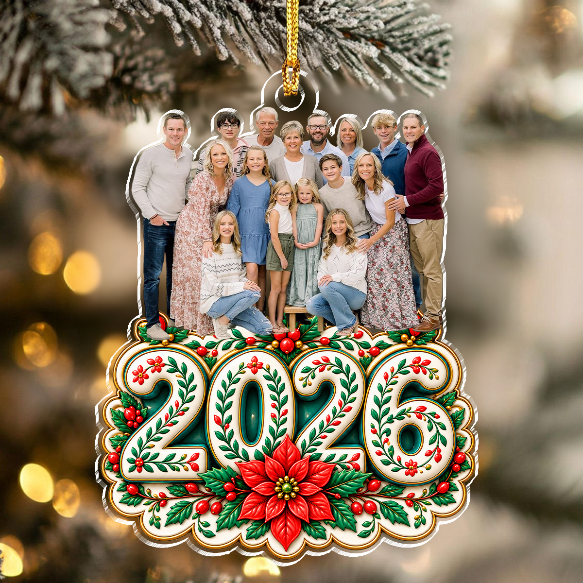 Personalized Family Photo 2026 Christmas Acrylic Ornament HO82 903860