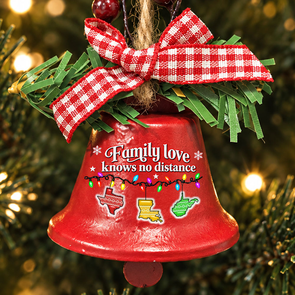 Custom Family Ornament, Christmas Gift for Family Members •  Home Is Where Family Rings - Personalized Metal Bell Ornament