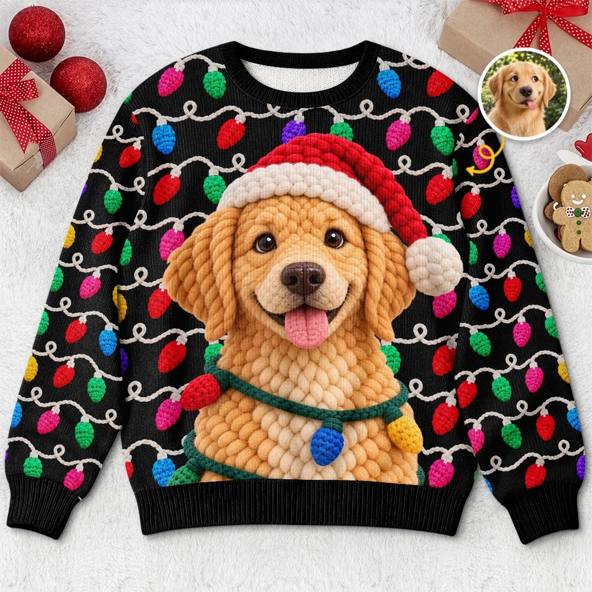 Custom Pet Photo Christmas Gifts for Dog Lovers - Personalized Sweatshirt