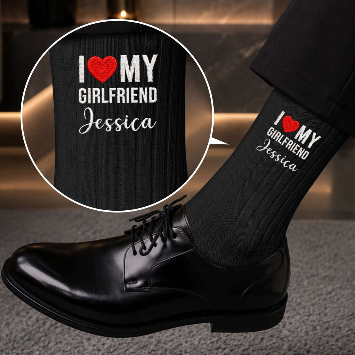 I Love My Wife Girlfriend Anniversary Valentine's Day Gift For Husband, Gift For Him - Personalized Socks