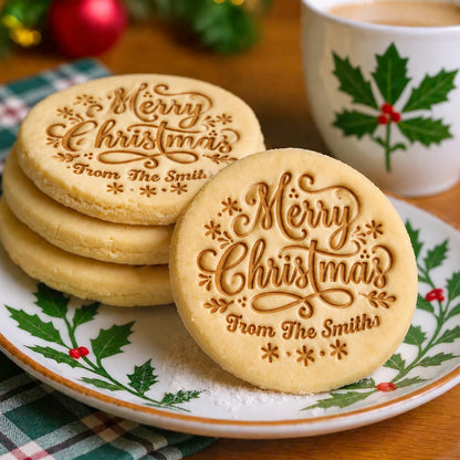 Personalized Family Name Merry Christmas Family Cookie Stamp HA75 919464