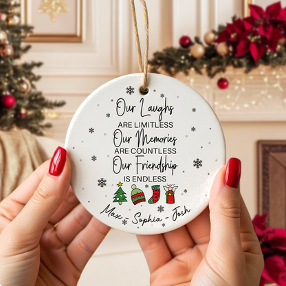 Custom Name Our Memories Are Countless Friendship Ceramic Ornament TH10 171399