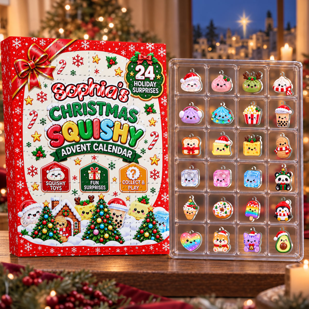 24 Days  Of Squishy Magic - Personalized Christmas Advent Calendar
