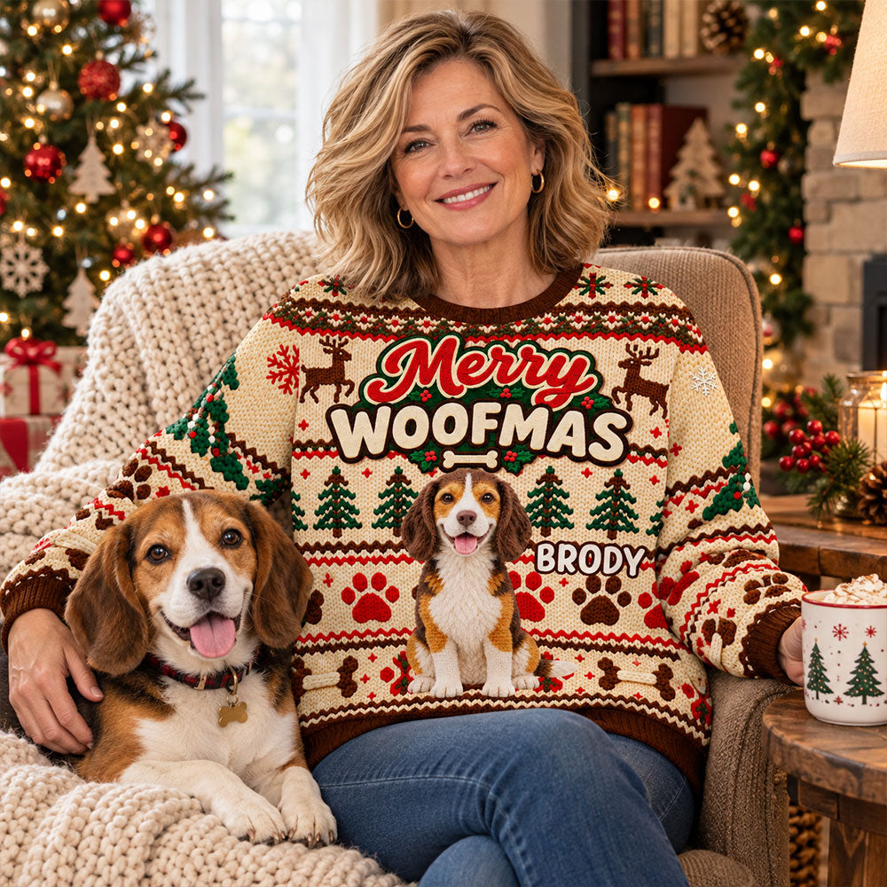 Happy Pawliday - Personalized All-Over-Print Sweatshirt