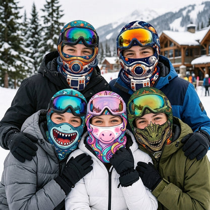 Funny Face Mask Xmas Gift For Kids Skier Snowboarder - Personalized Mask