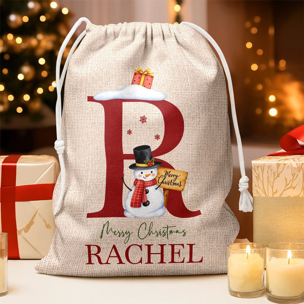 Custom Name Christmas Letter Christmas Sack, Personalized Holiday Gift Bag HO82 903920