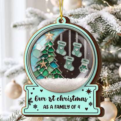 Custom Name Stocking Snow Globe Ornament Christmas Together 2026, Holiday Family Gift - Personalized Ornament