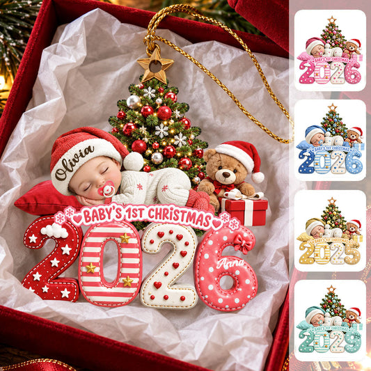 Personalized Baby’s First Christmas Acrylic Ornament, Gifts For New Moms, New Dads, New Parents MI209