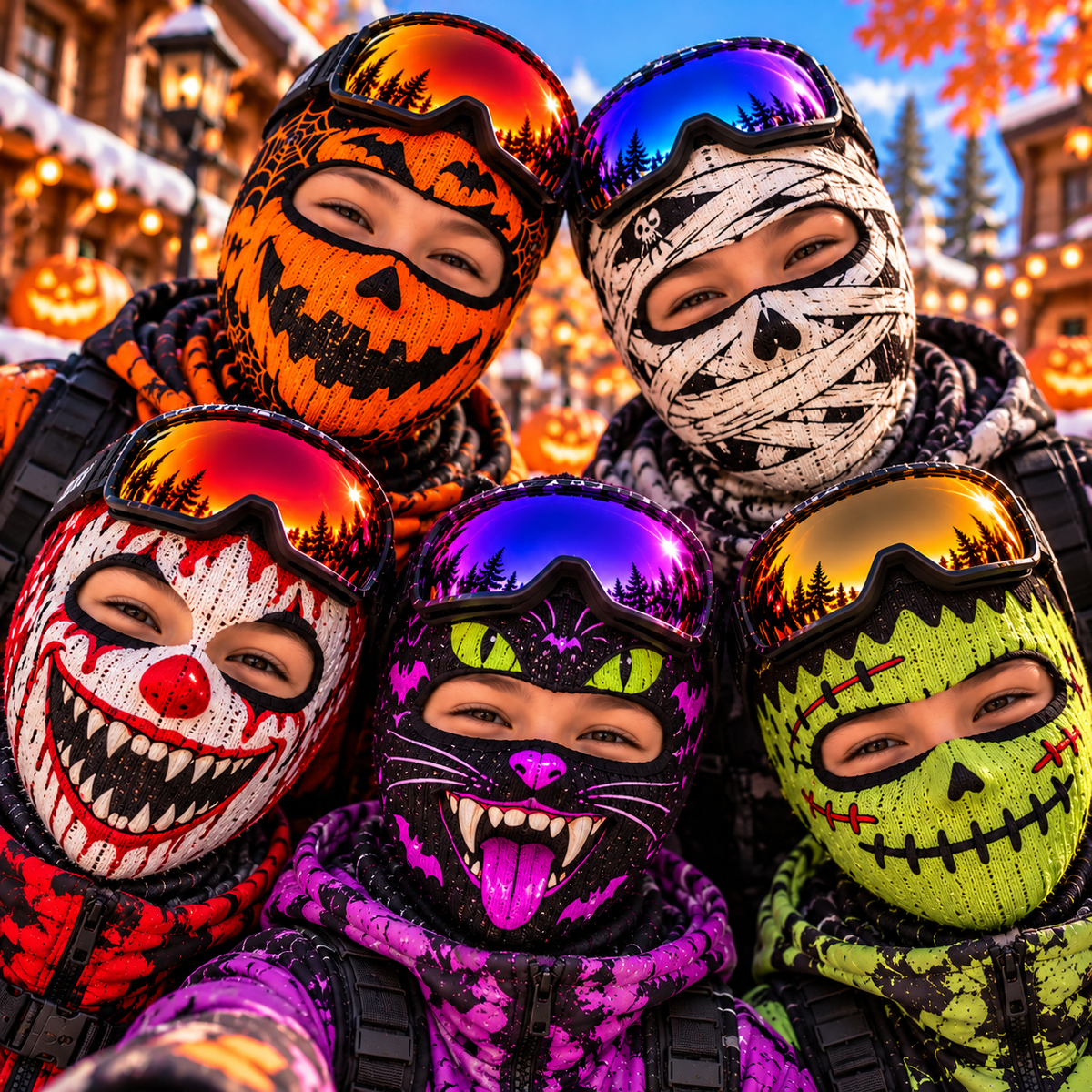 Scary Halloween Ski Mask, Spooky Gifts For Kids, Skier, Snowboarder
 -  Mask