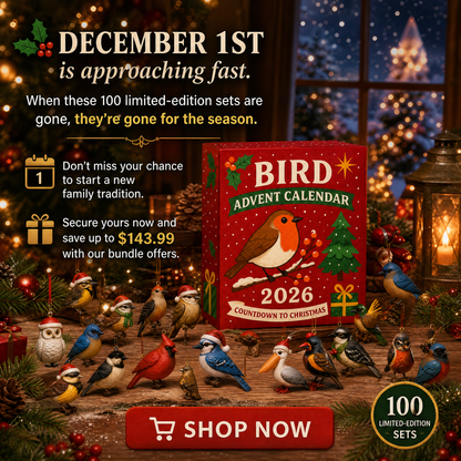 Bird Christmas Acrylic Advent Calendar 2026 – 24 Colorful Bird Acrylic Ornaments, Christmas Countdown Gift for Bird Lovers