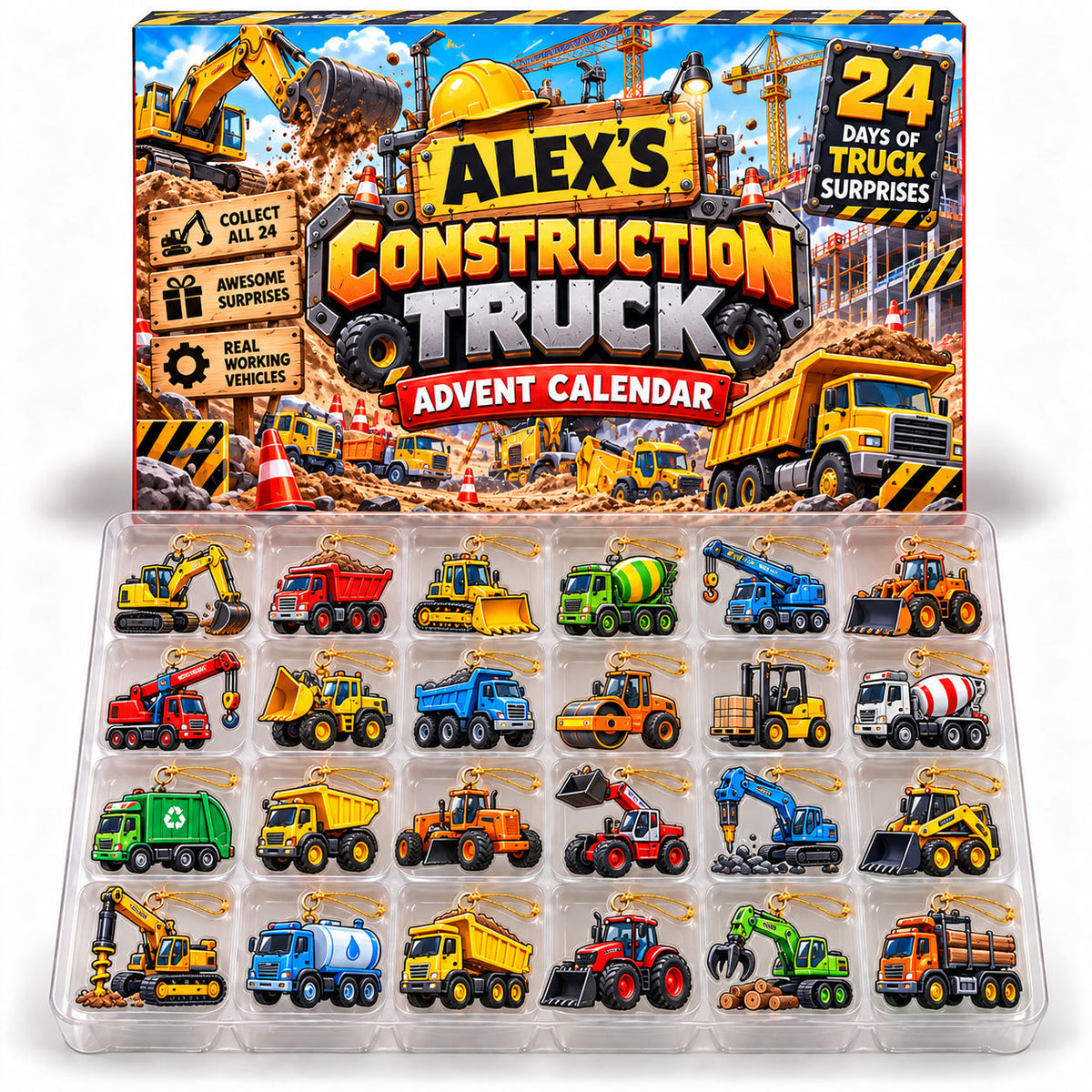 Building Up to Christmas: 24 Days of Big Rigs - Personalized Christmas Advent Calendar