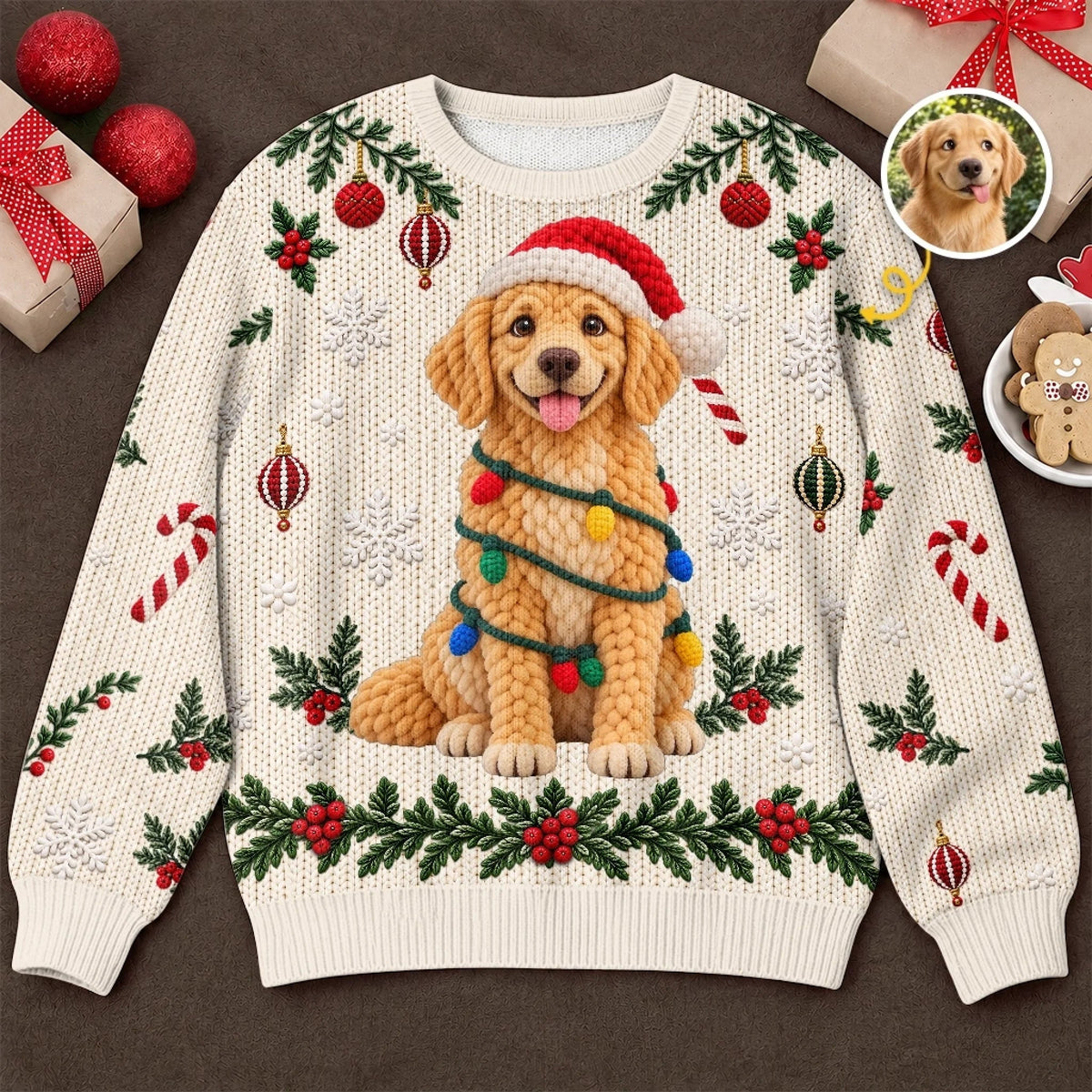 Custom Pet Photo Christmas Gifts for Dog Lovers - Personalized Sweatshirt