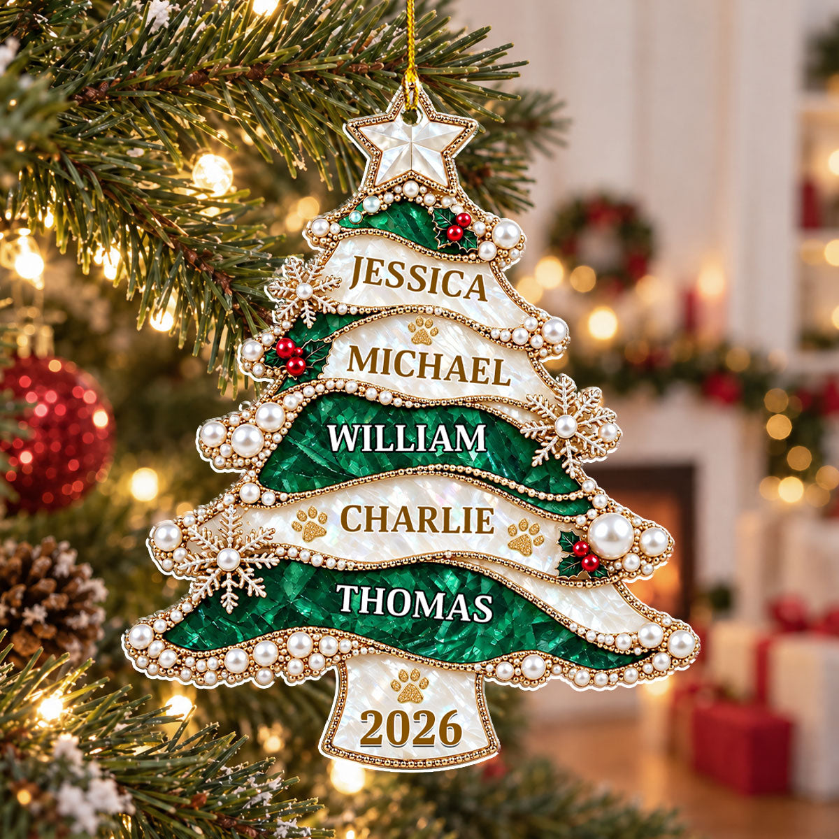 Custom Christmas Decor Home Birthday Gifts For Dog Lovers • Family Christmas - Personalized Acrylic Ornament