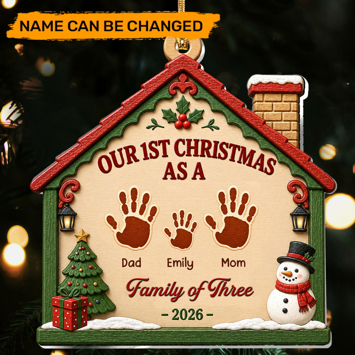 First Christmas Together - Personalized 2-Layered Wooden Ornament
