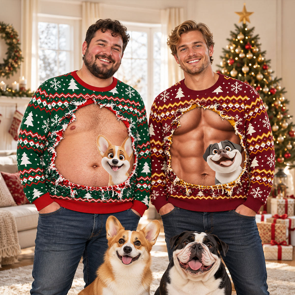 Custom Christmas Sweatshirt for Dog Dad, Dog Lovers • Forever Annoying - Personalized All-Over-Print Sweatshirt