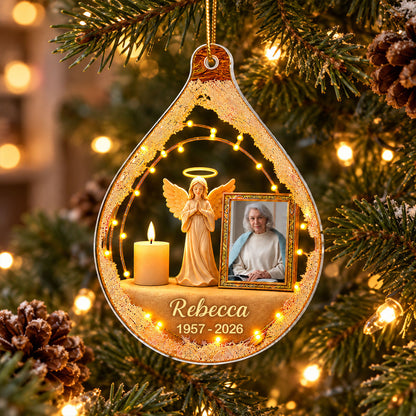 Your Light Still Shines Photo Memorial - Personalized Acrylic Ornament - Mom Loss Gift, Dad Memorial Gift, In Loving Memory Keepsake, Sympathy Gift