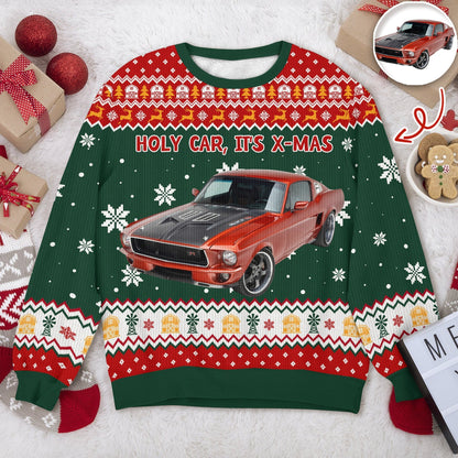 Custom Photo Holy Car, It'S X-Mas Ugly Sweater HO82 900548