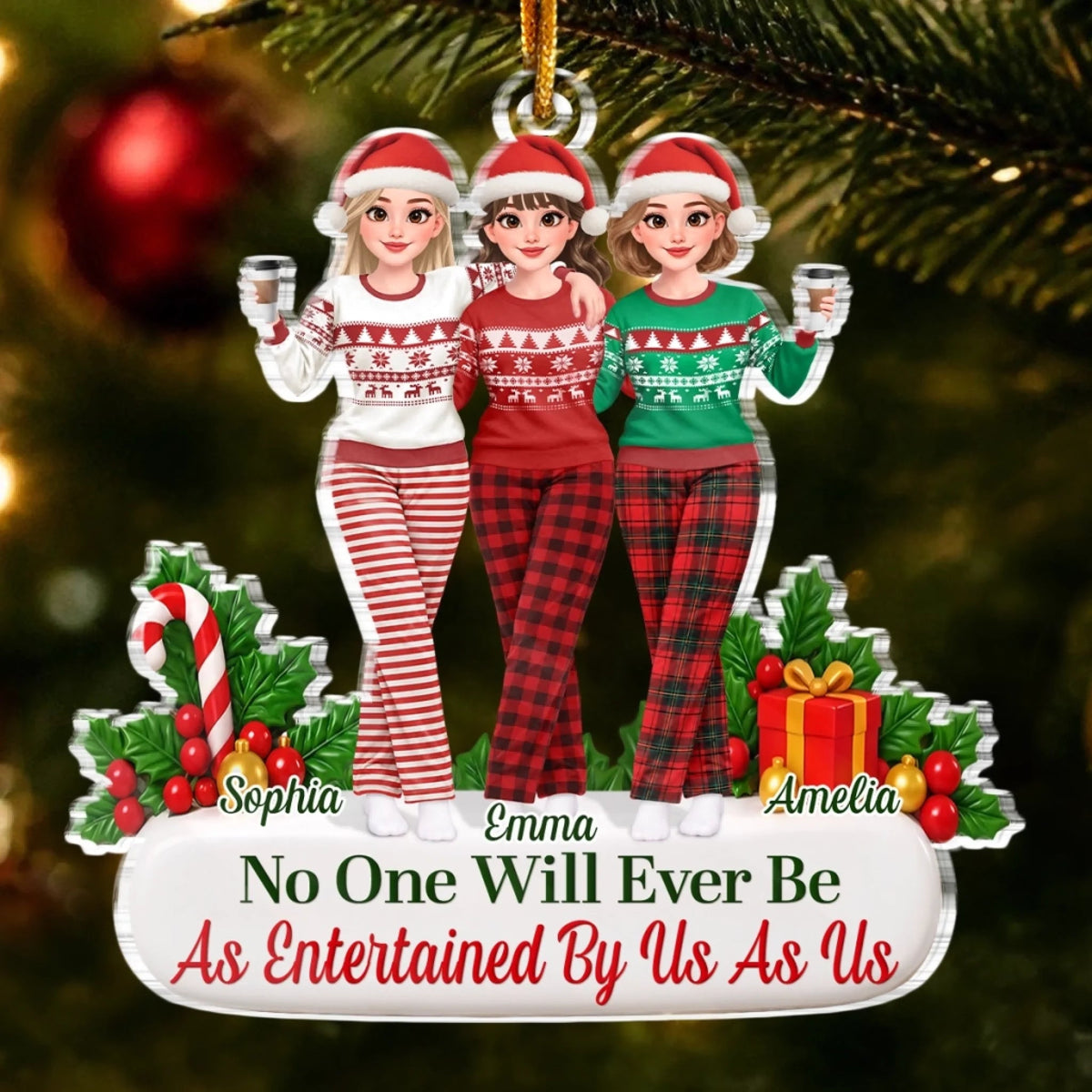 Custom Name Funny Christmas Gifts for Women - Personalized Ornament