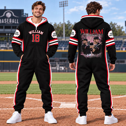 Custom Baseball Photo Onesie Pajamas - Baseball Player Gift HO82 903704