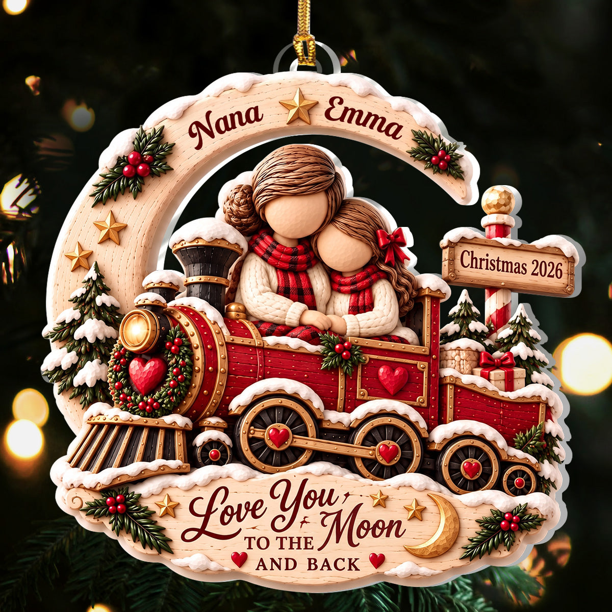 All Aboard A Train Of Love - Personalized 1-Layer Acrylic Ornament