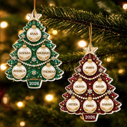 Custom Name Christmas Family Gifts - Personalized Acrylic Ornament