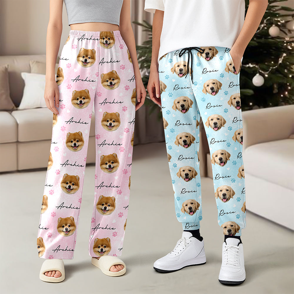 Custom Dog Face Sweatpants, Funny Personalized Gift For Dog Lovers CH07 180420