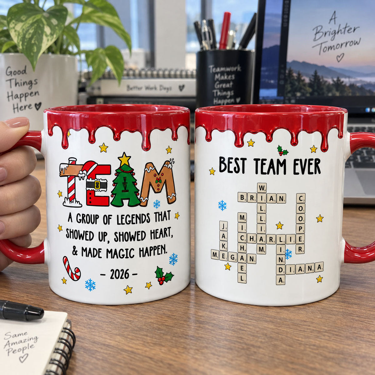 Best Team - Custom Name Crosswords - Thank You Bulk Gifts For Coworkers - Personalized Mug