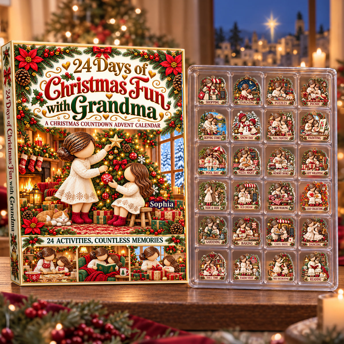 24 Days Of Christmas Fun With Grandma - Personalized Christmas Advent Calendar