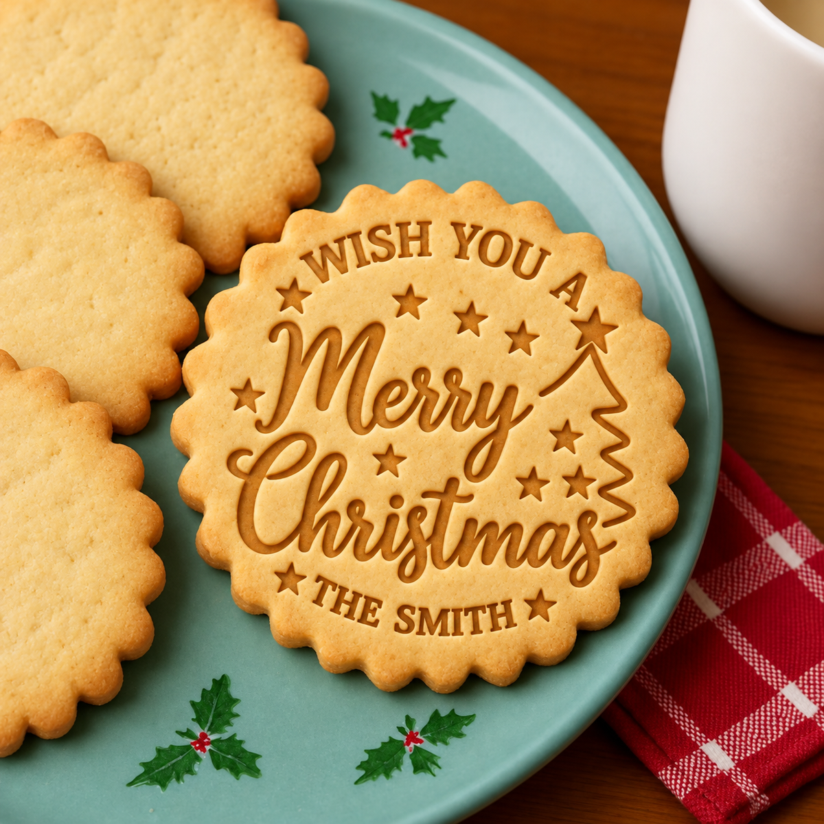 Custom Family Name We Wish You A Merry Christmas Cookie Stamp HA75 919610