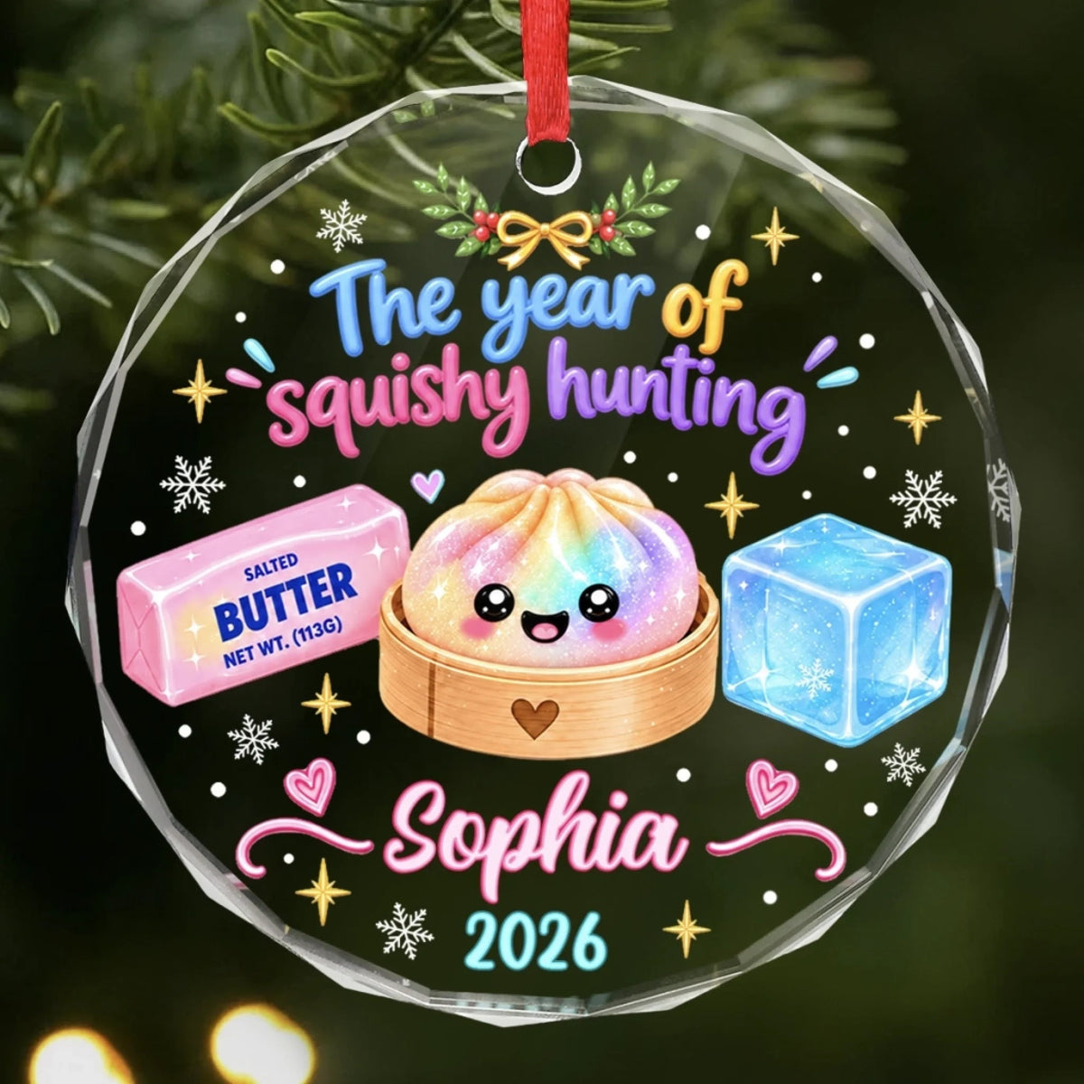Custom The Year Of Squishy Hunting Christmas Gifts For Kids - Personalized Glass Ornament