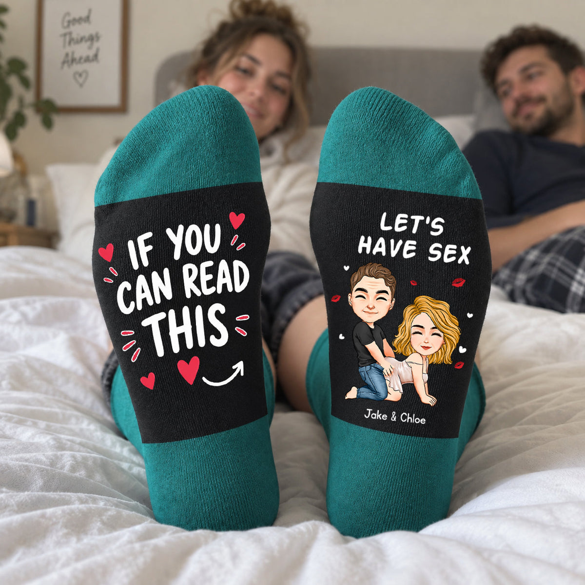 If You Can Read This ... Let'S Have Funny Naughty Novelty Couples Matching - Personalized Socks