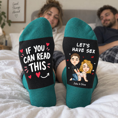 If You Can Read This ... Let'S Have Funny Naughty Novelty Couples Matching - Personalized Socks