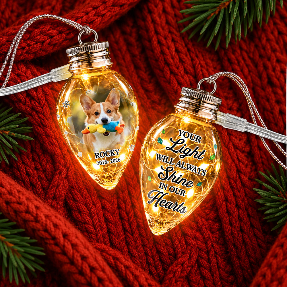 Custom Photo Always Shines In My Heart Memorial Chili Bulb LED Light HO82 904082