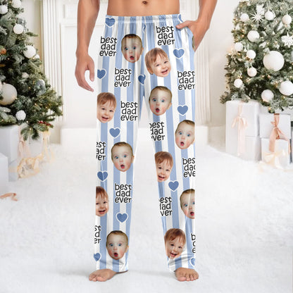 Custom Baby Face Best Dad, Mom Ever with Heart Family Sweatpants LM32 670111