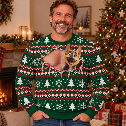 Custom Christmas Sweatshirt for Dog Dad, Dog Lovers • Forever Sassy - Personalized All-Over-Print Sweatshirt