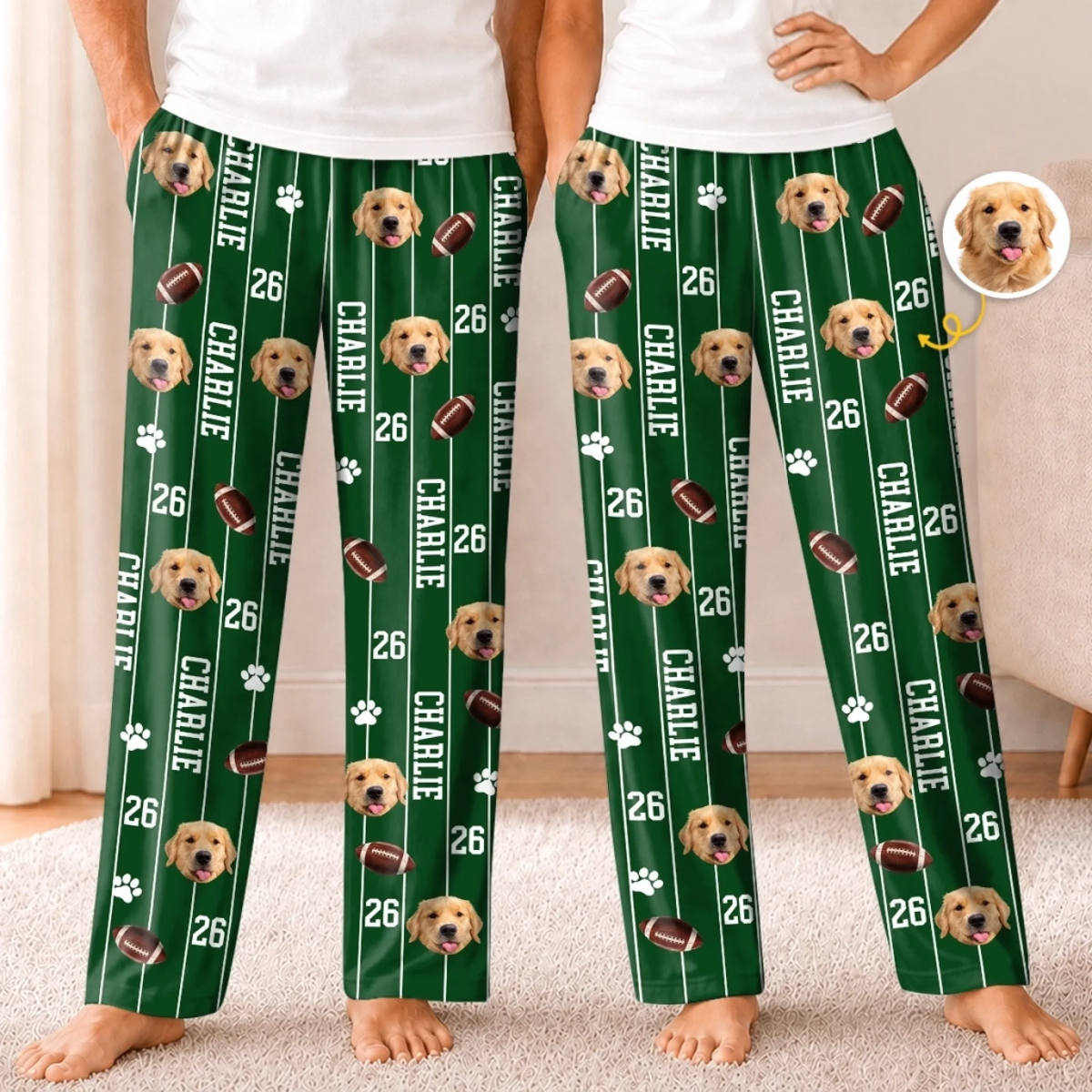 Custom Pet Photo Sports Gifts For Dog and Cat Lovers - Personalized Pajamas Pants