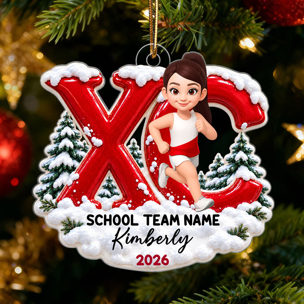 Trending Cross Country - Personalized Acrylic Ornament - High school Runner Keepsake, Custom Running Christmas Gift For Boy Girl Runner