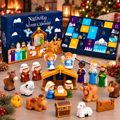 Christmas Nativity Advent Calendar - 24-Day Countdown Gift for Kids