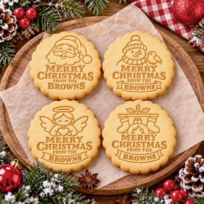Personalized Family Name Merry Christmas Cookie Stamp For Holiday Party CH07 181066