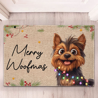 Personalized Pet Christmas Doormat With Custom Photo & Quote, Funny Holiday Welcome Mat