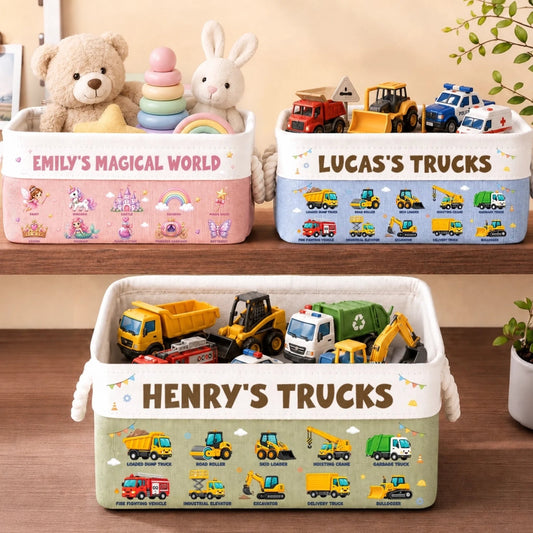 Personalized Storage Basket – Back To School Gift For Kids - Where Fun Playtime Never Ends