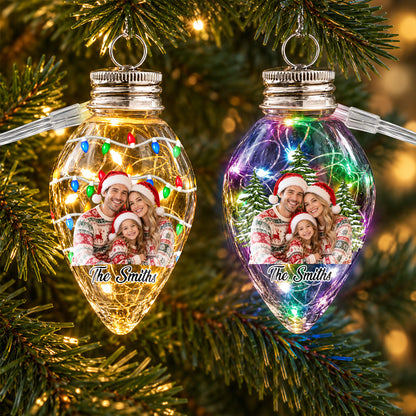 Custom Photo Christmas Together Family Chili Bulb LED Light HO82 904086